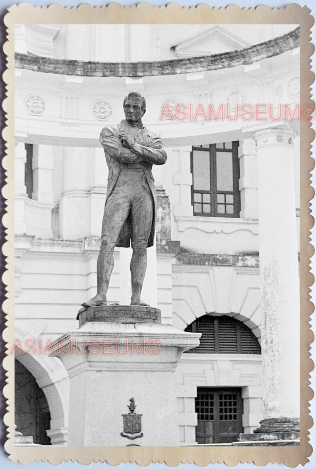 WW2 Statue Sir Thomas Stamford Raffles Boat Quay Vintage Singapore Photo 17612