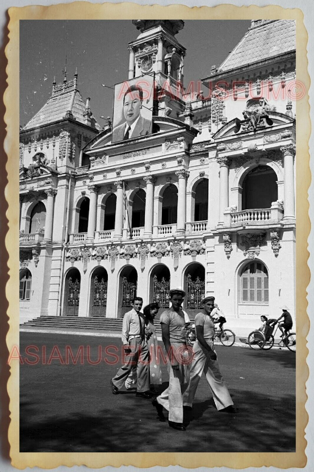 50s Vietnam SAIGON BAO DAI HO CHI MINH SAILOR STREET CITY HALL Vintage Photo 355