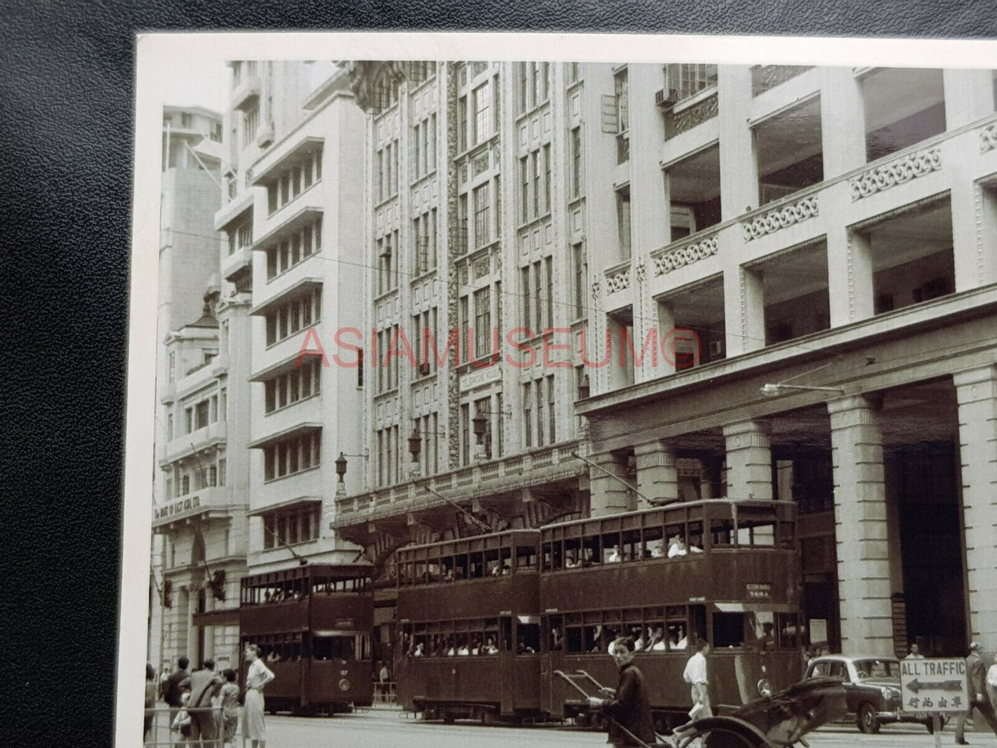 Gloucester Building Des Voeux Road Pedder Street Photo B&W Postcard RPPC 2454