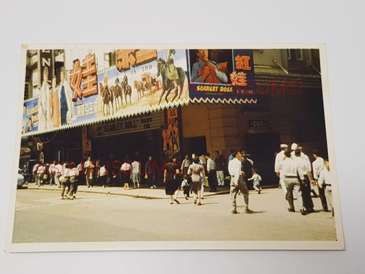 50s Queen's Road Cinema Theater Scarlet Doll Women Hong Kong Photo Postcard RPPC