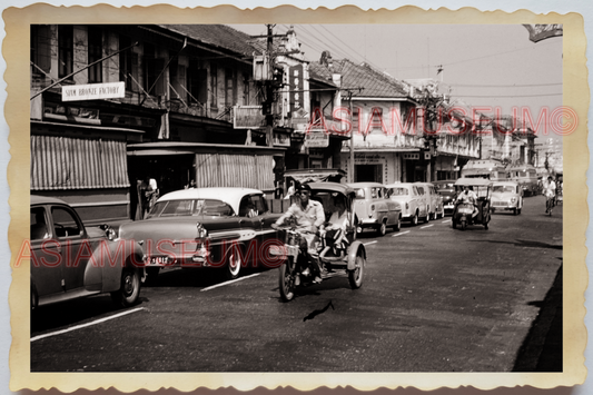 50s THAILAND BANGKOK STREET SCENE MOTOR TUK TUK SHOP STORE Vintage Photo 37117