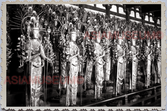 50s JAPAN TOKYO TEMPLE SHRINE STATUE SCULPTURE GOD PRAY GOLD Vintage Photo 25288