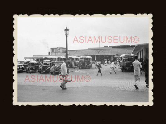 1940s Jordan Road Kowloon Harbor Bus Car Boy Vintage Hong Kong Photo 香港旧照片 #1929