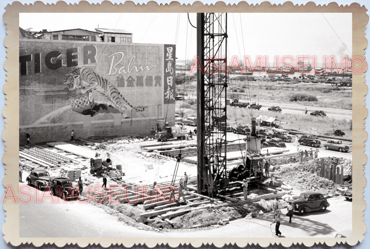 WW2 Factory Construction Tiger Balm Advertisement Car Shop Singapore Photo 26221