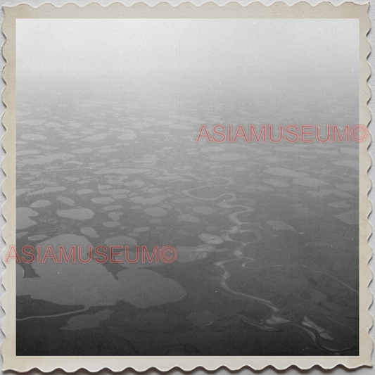 50s FAIRBANKS NORTH STAR BOROUGH ALASKA AERIAL VIEW LAKE VINTAGE USA Photo 10974