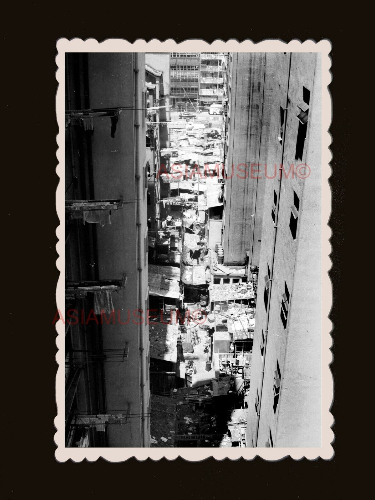 40s Bird Eye View Alley way Street Market Central Hong Kong Photo 香港旧照片 #2035