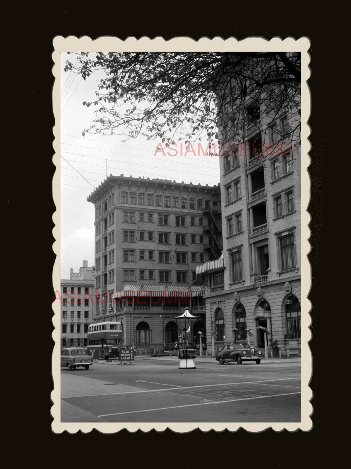 1940s The Peninsula Hotel YMCA Building Kowloon Bus Hong Kong Photo 香港旧照片 #1895