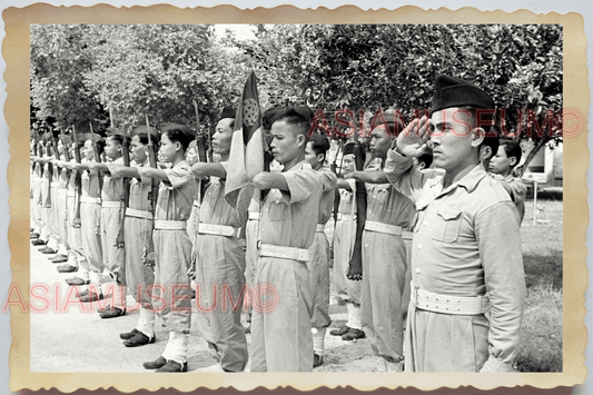 40s WW2 Vietnam HANOI CAO DAI ARMY TAY NINH SOLDIER FLAG OLD Vintage Photo 28808