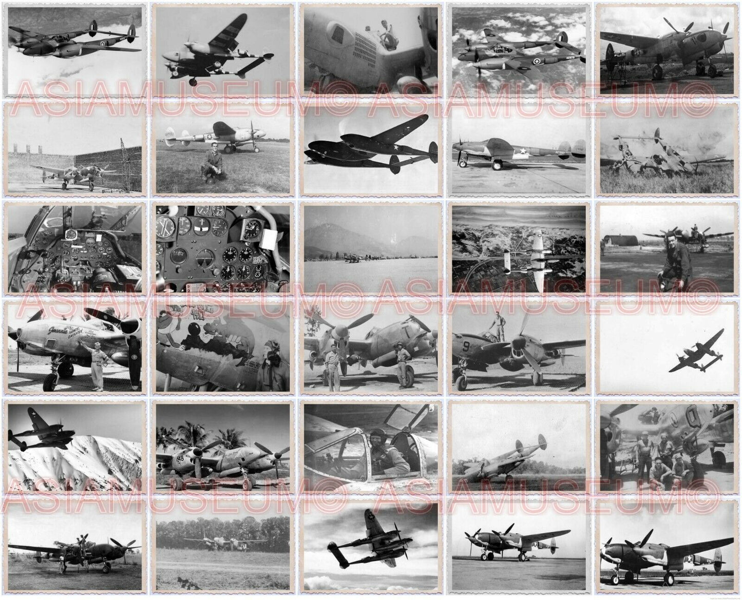 341pcs WW2 USA P-38 P38 Aircraft Plane Fighter Carrier Navy Pilot Vintage Photo