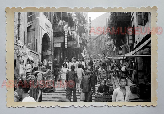 POTTINGER STEPPED STREET MARKET SCENE WOMEN VINTAGE HONG KONG Photo 23354 香港旧照片