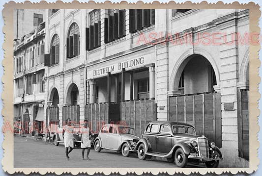 WW2 Street Scene Diethelm Building Car Shop Road War Old Singapore Photo 17626