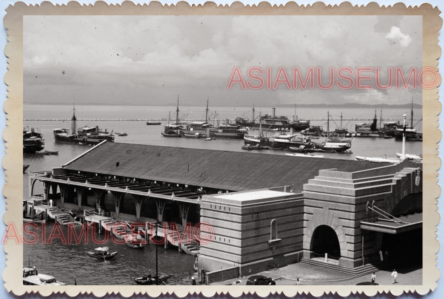 WW2 BOAT SHIP FERRY CARGO TERMINAL PORT TRANSPORT RIVER SINGAPORE PHOTO 35521