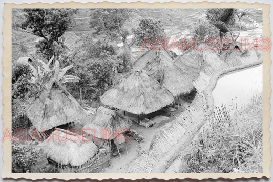 50s PHILIPPINES MOUNTAIN VILLAGE CORDILLERA Ifugao Rice Hill Vintage Photo 24106