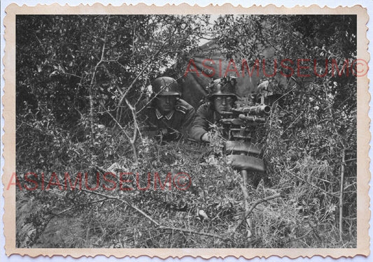 WWii D-DAY NORMANDY Vintage ARMY Soldier Sniper Machine Gun Wehrmacht Photo A71