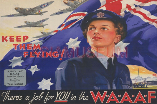 1943 WW2 UK BRITAIN AUSTRALIA WAAAF WOMEN LADY ARMY PILOT AIRCRAFT FLAG Postcard