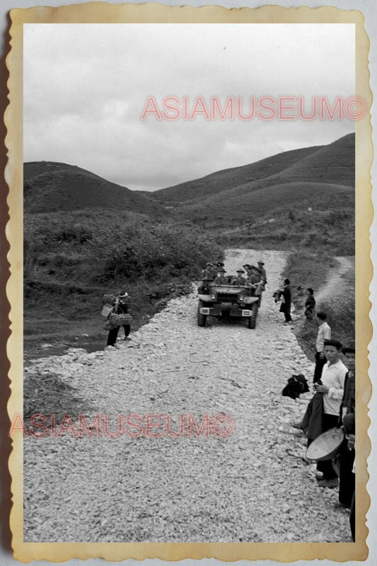 40s Vietnam War SAIGON ARMY SODLIER VIET CONG TRUCK JEEP HILL Vintage Photo 1469