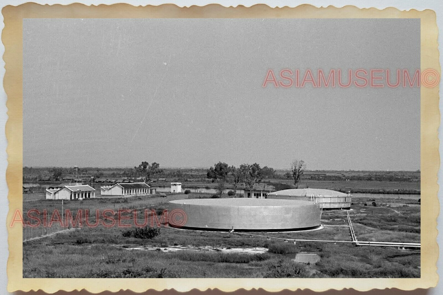 50s Vietnam War Saigon Ho Chi Minh Water Treatment Plant Silo Vintage Photo #911