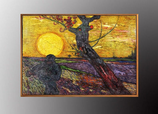 VAN GOGH Sower With Setting Sun Canvas Art Print 50x70cm vintage Gold FRAME