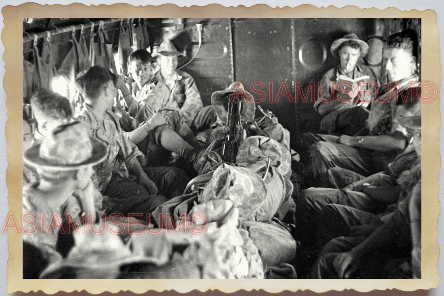 40s WW2 Vietnam FRENCH PARATROPPER PARACHUTE PLANE INDOCHINA Vintage Photo 24857