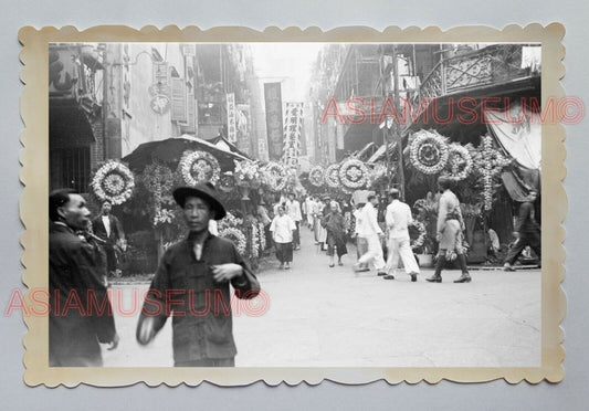 BRITISH INDIA ARMY FLOWER STREET CENTRAL B&W VINTAGE HONG KONG Photo 29169 香港旧照片