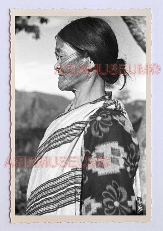 Native Tribe Women Portrait Lady Tattoo Face Costume B&W Taiwan Photo 台湾旧照片 3733