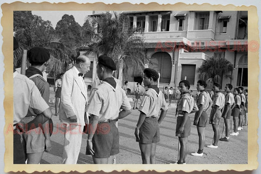 50s Vietnam War Saigon FRENCH COLONIAL BUILDING GENERAL BOY Vintage Photo #1229