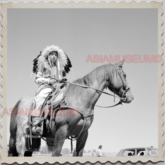 50s CROW TRIBE BIG HORN COUNTY MONTANA AGENCY COWBOY RODEO OLD USA Photo 10713