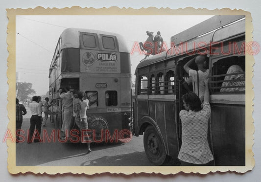 1940s Calcutta STREET SCENE DOUBLE DECKER BUS TRUCK  Vintage INDIA Photo #1106