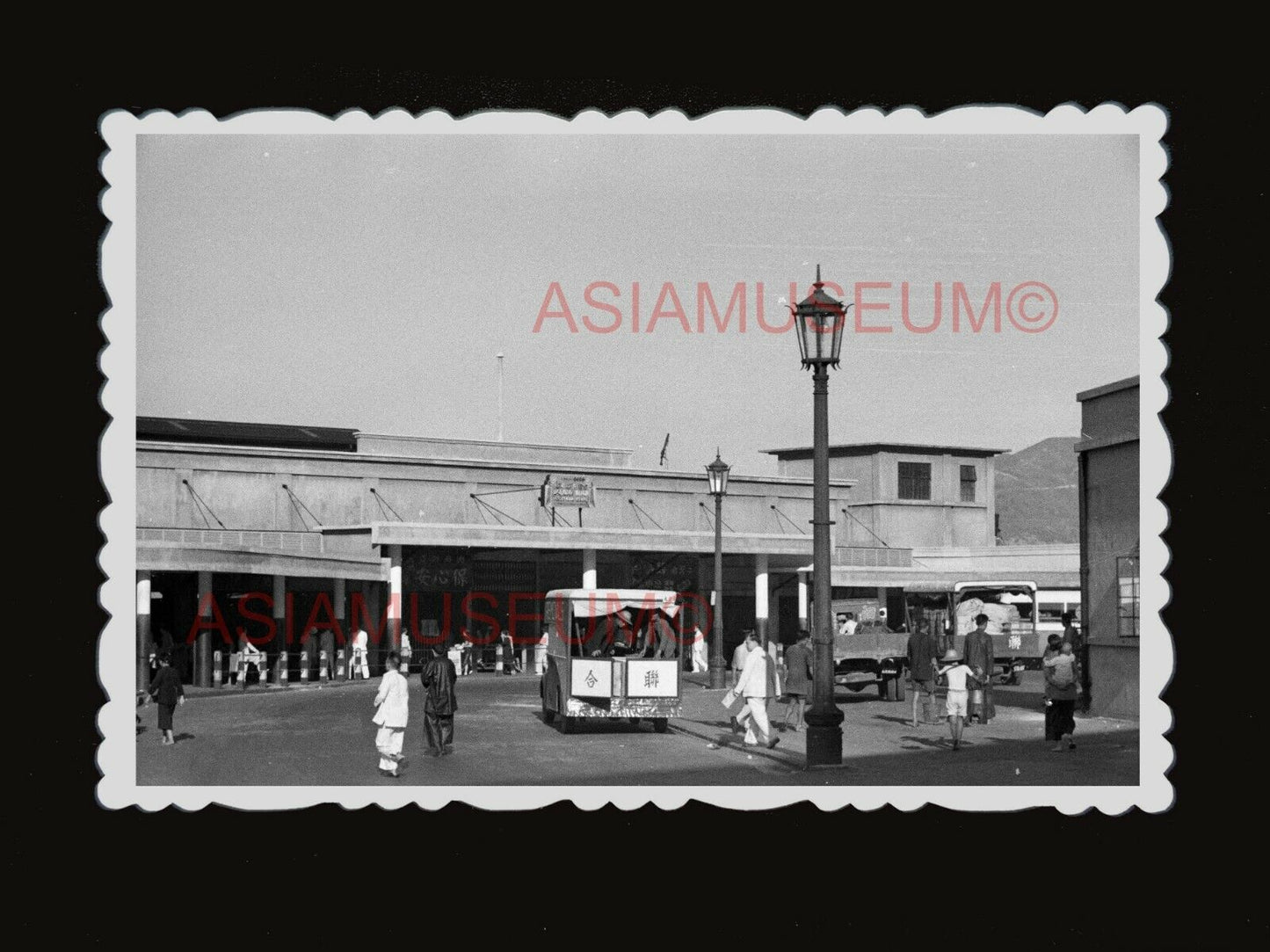 1940s Jordan Road ferry Terminal Kowloon Truck Vintage B&W Hong Kong Photo #1622