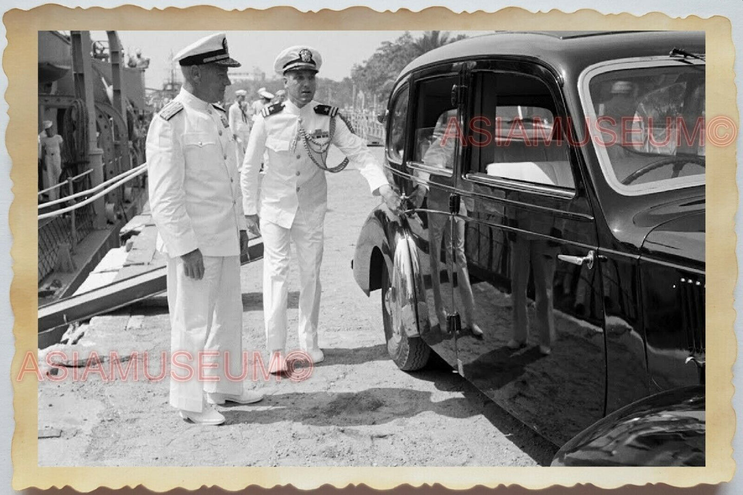 50s Vietnam War Saigon Ho Chi Minh French Army General Ship Vintage Photo #723