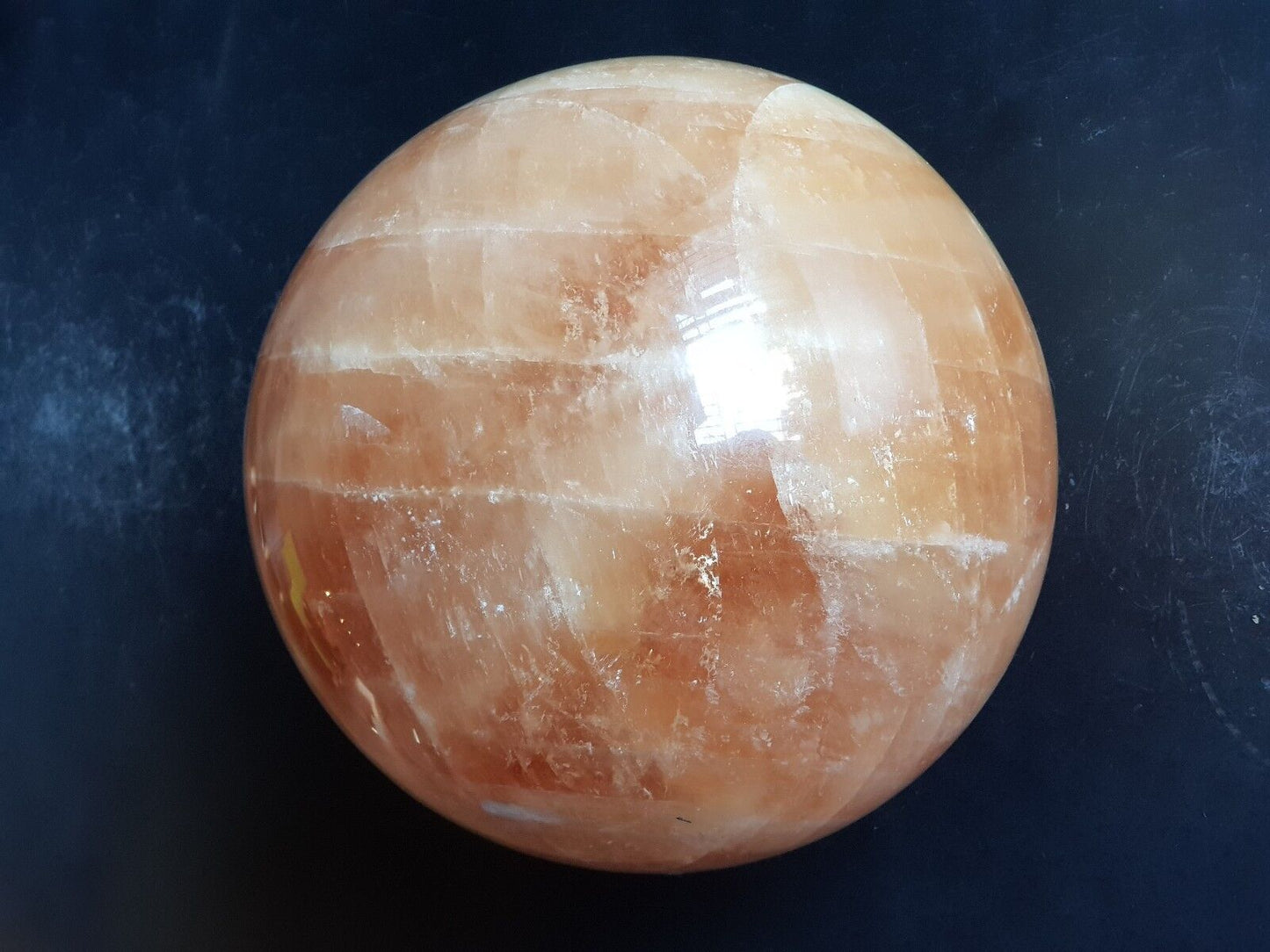 46.3LB NATURAL CITRINE Yellow Calcite Quartz Crystal Sphere BALL HEALING point