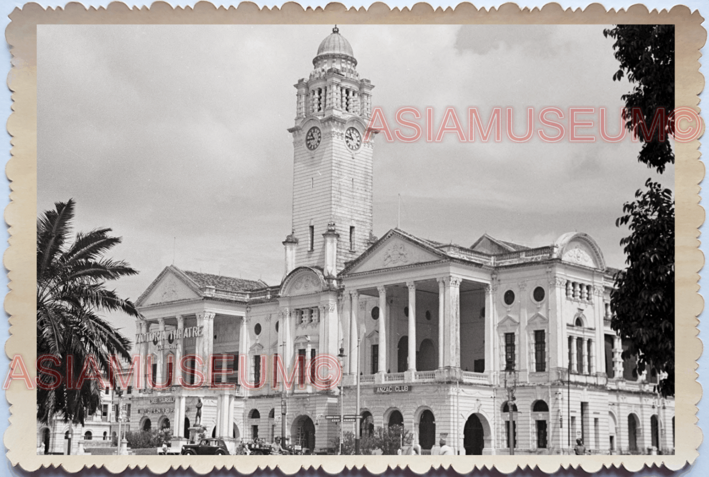 WW2 Victoria Theatre and Concert Hall Clock Tower Vintage Singapore Photo 17732