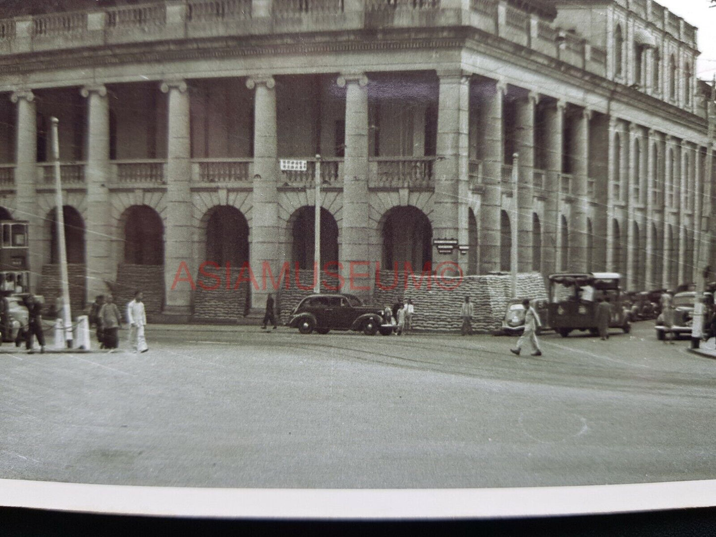 WW2 Supreme Court Des Voeux Road Central Bus Hong Kong Photo Postcard RPPC #1460