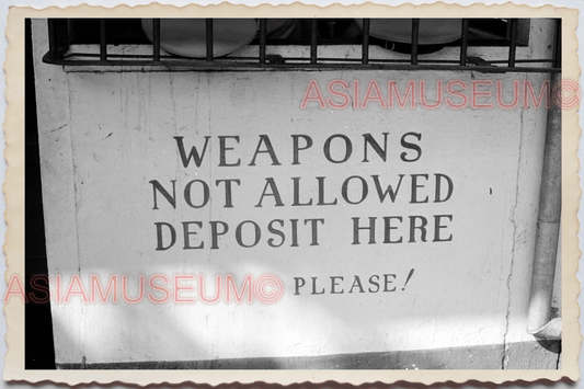 50s PHILIPPINES MANILA SIGN NOTICE GUN WEAPON CONTROL OLD Vintage Photo 28911