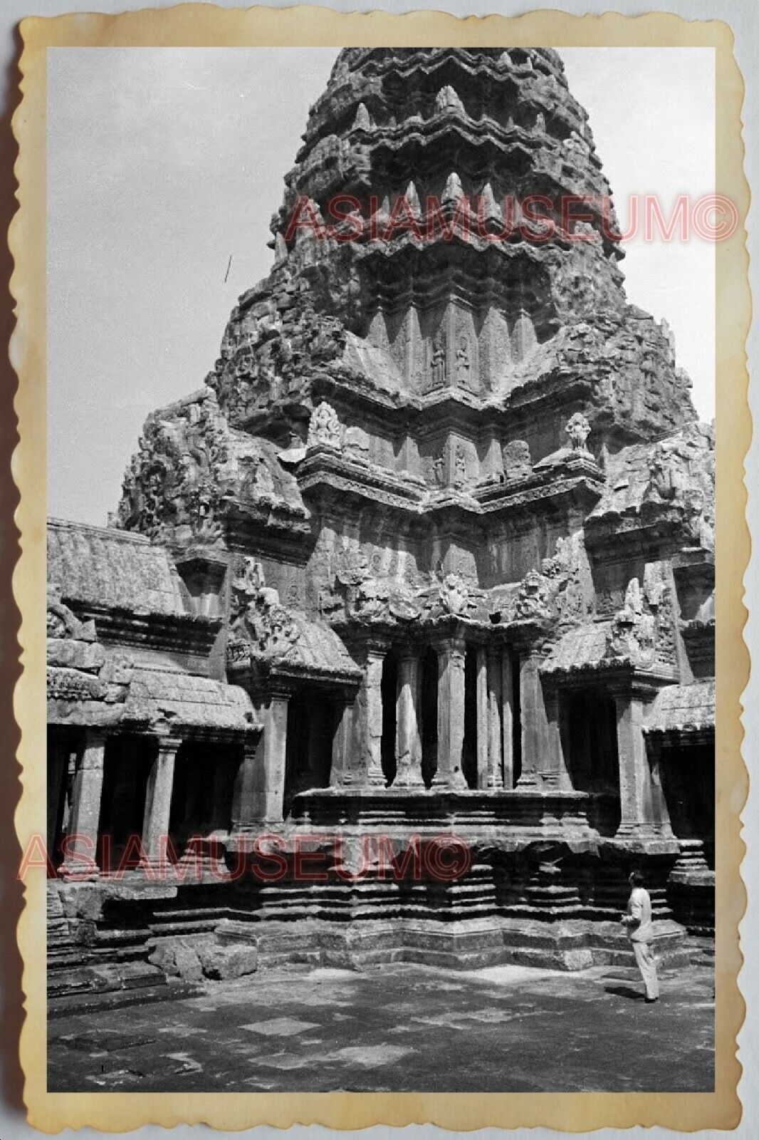 50s Vietnam SAIGON CAMBODIA ANGKOR WAT BUDDHIST HINDU TEMPLE Vintage Photo 572