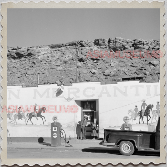 50s FORT DEFIANCE NAVAJO APACHE ARIZONA GAS STATION CAR VINTAGE USA Photo 12145