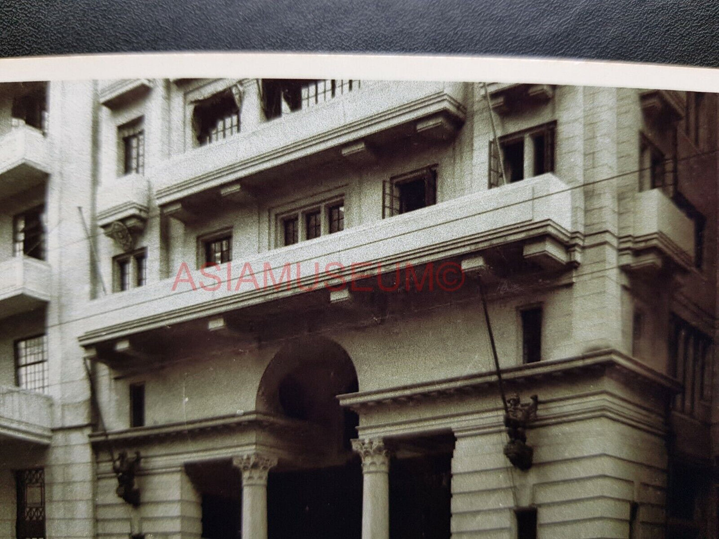 Des Voeux Road Bank of East Asia Building Rickshaw Hong Kong Photo Postcard RPPC