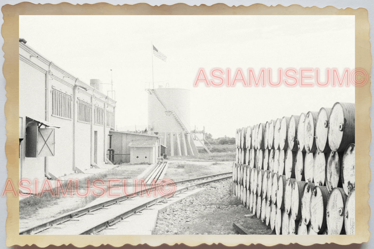 40s WW2 Vietnam HAIPHONG NORTH AMERICAN REFINERY GASOLINE ii Vintage Photo 04410