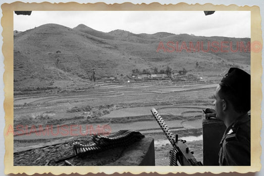 50s Vietnam War Saigon ARMY VILLAGE MOUNTAIN HILL GUN PATROL Vintage Photo #1239