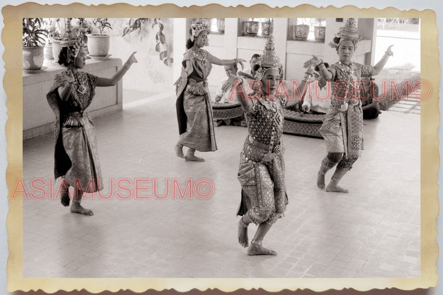 50s THAILAND BANGKOK TRADITIONAL DANCE KHON MUSIC ORCHESTRA Vintage Photo 28589