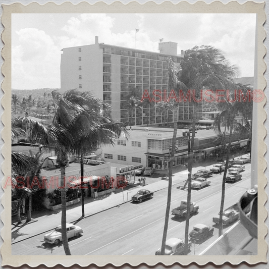 50s HAWAII OAHU HONOLULU WAIKIKI STREET SCENE CA VINTAGE AMERICA USA Photo 11042