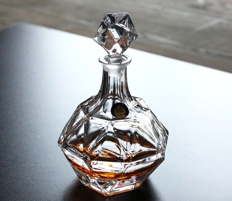 Authentic Set Crystal Decanter 6 Glass Bottle Whisky Wine Stopper Cognac #11