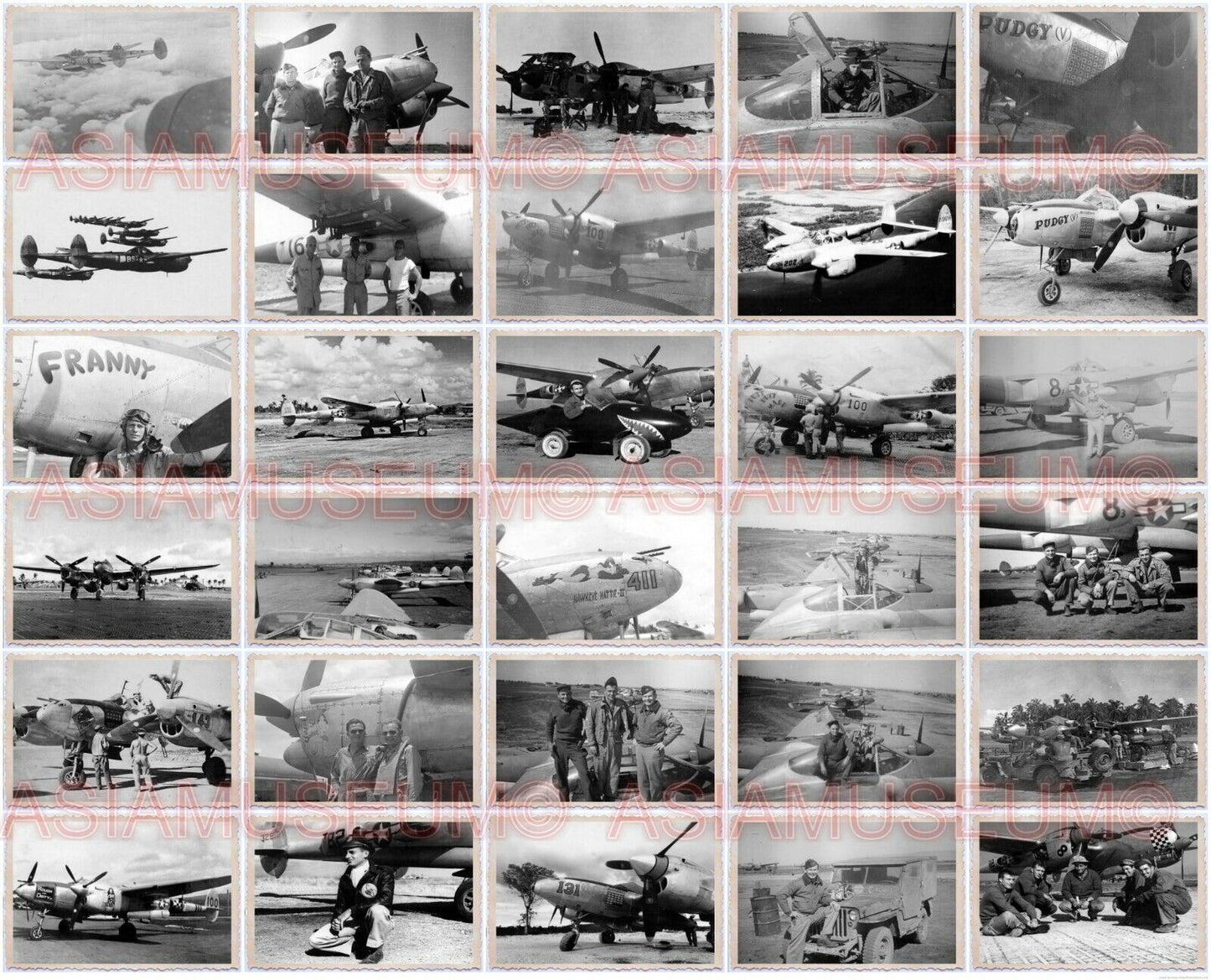 341pcs WW2 USA P-38 P38 Aircraft Plane Fighter Carrier Navy Pilot Vintage Photo