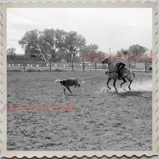 50s CROW TRIBE BIG HORN COUNTY MONTANA AGENCY RODEO COW VINTAGE USA Photo 9394