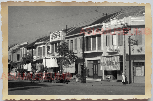 40s WW2 Vietnam HANOI SHOP STORE RESTAURANT STREET SCENE OLD Vintage Photo 23850