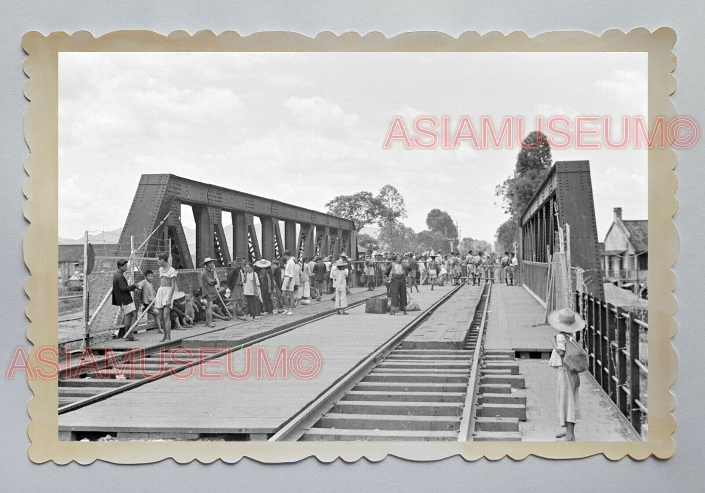 Sham Chun River Lo Wu China Border Train Track HONG KONG Photograph 23241 香港旧照片