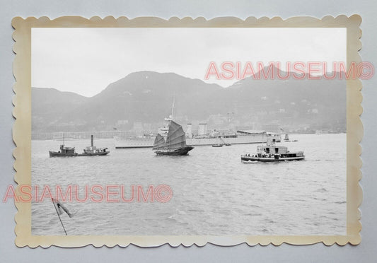 ABERDEEN BOAT HOUSE CHINESE JUNK SAIL SHIP VINTAGE HONG KONG Photo 28838 香港旧照片