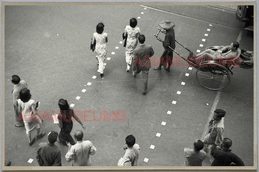 40s Oriental Women Rickshaw HONG KONG VINTAGE PHOTO POSTCARD RPPC 653 香港舊照片明信片