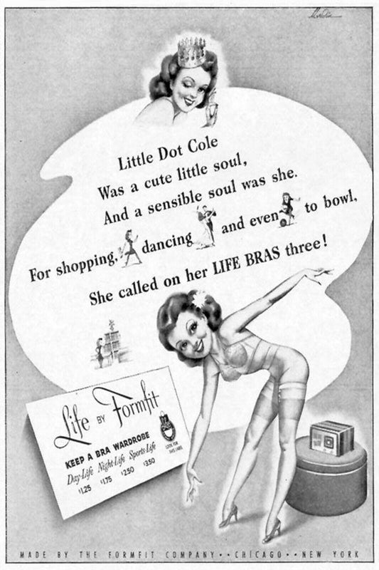 1950s FORMFIT LIFE BRA SEXY GIRL LADY DANCING SHOPPING Ads Vintage Postcard #89