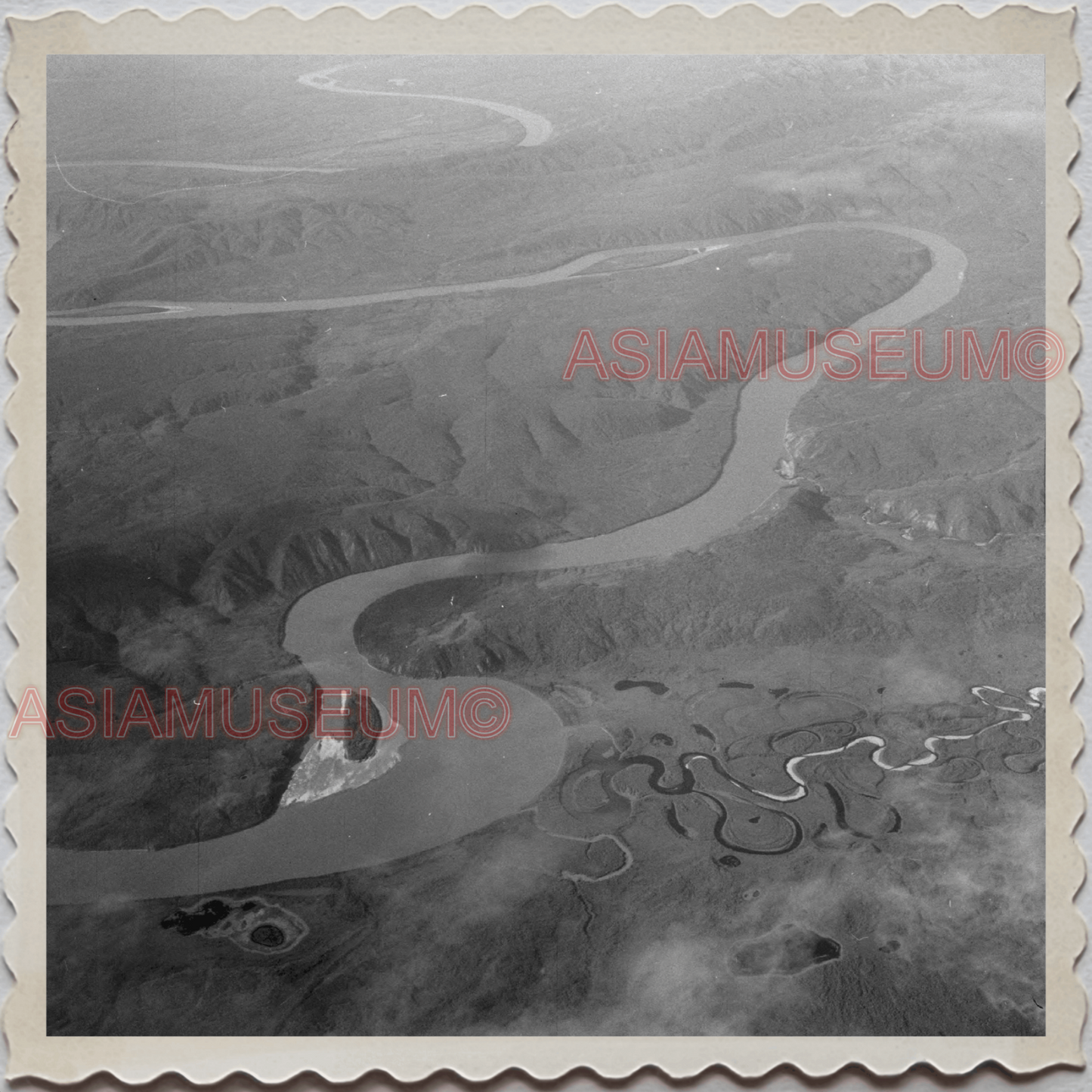 50s FAIRBANKS NORTH STAR BOROUGH ALASKA AERIAL SKY RIVER VINTAGE USA Photo 12169